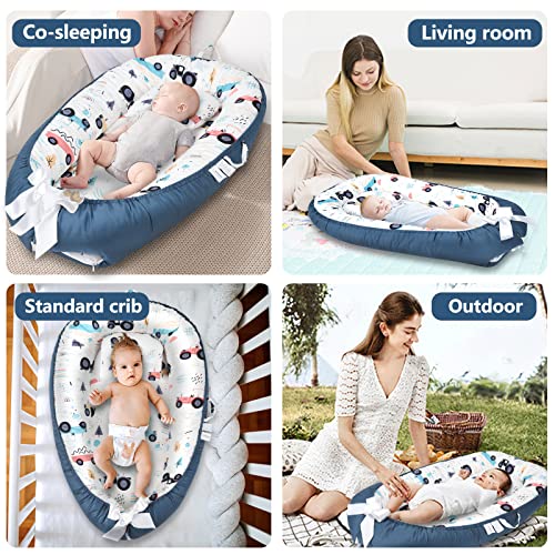 Baby Lounger Cover Adjustable Baby Nest Cover for Co Sleeping, Ultra Soft Cotton Baby Bed Cover Perfect for Traveling and Napping