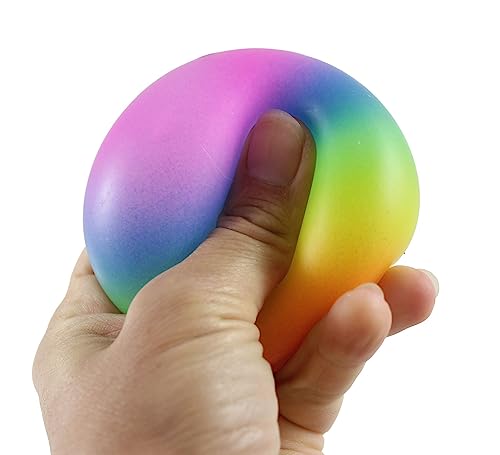 Set of 5 Sugar Balls - Galaxy/Glitter/Swirl/Rainbow/Solid - Thick Glue/Gel Stretch Ball - Ultra Squishy and Moldable Slow Rise Relaxing Sensory Fidget Stress Toy (Random Colors)