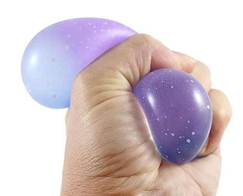 Set of 5 Sugar Balls - Galaxy/Glitter/Swirl/Rainbow/Solid - Thick Glue/Gel Stretch Ball - Ultra Squishy and Moldable Slow Rise Relaxing Sensory Fidget Stress Toy (Random Colors)