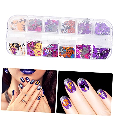 Lurrose 2 Boxes Nail Art Sequins Nail Art Sticker Glitter Stickers Nail Stickers Metallic Halloween Nail Sequins Halloween Body Glitter Halloween Nail Art Glitter Nail Glitter Flash Set 3D