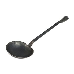 ganazono 4pcs forged iron spoon metal spoons dog food measuring scoop fertilizer scooper mini scoop vegetable planting tools high carbon steel spoon garden shovel dark grey cat food forging