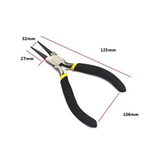 SOBOUR Pliers, Style Portable Durable Carbon Steel Forging Jewellery Pliers Light Weight Making Beading Mini Pliers Tool Round Flat Long Nose