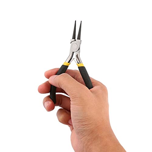 SOBOUR Pliers, Style Portable Durable Carbon Steel Forging Jewellery Pliers Light Weight Making Beading Mini Pliers Tool Round Flat Long Nose