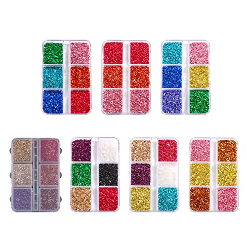 Crushed Glass Glitter Multicolor Irregular Metal Fragments Broken Glass Sprinkling Coarse Glitter Suitable for Nail Broken Glass Pieces for Resin Crafts