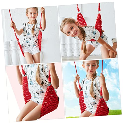 Totority 1pc Children's Leisure Swing Baby Swings Outdoor Kids Playset Outdoor Swings Playground Swing Chair Swing for Kids Backyard Swing Polyester Red Hanging Swing Baby Hanging Seat Seat