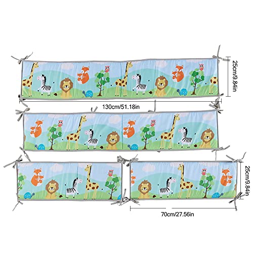 4Pcs Crib Bumpers Padded Crib Liner for Baby Boys Girls, Breathable Baby Crib Bumper Pads for Sides Mesh Crib Liners, Soft Cotton Crib Protector Bumper Thick Bumper Pads for Baby Toddler Crib Covers