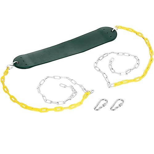 2 Pack Green Swing Seats with Heavy Duty Chains Easy to Install Suitable for Kids Outdoor Backyard Playground