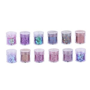 nail decor 12 boxes environmental protection pet crafts set bottled accessories applique small gradient sequins suite sequins ultra thin nail polish flash sequins for crafts decore