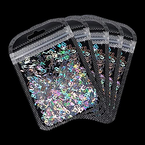 YOOYEH for Sparkle English Letters Glitter Sequins for DIY Crystal UV Epoxy Resin Mold Fillings 3D Nail Art Decorations Nails Pailette Flakes Decals Handmade Crafts Jewelry Making