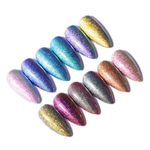 Lurrose 18 Pcs 6 Flash Suit Sequin Set Acrylic Nail Set Ar Accessories Nail Shining Sugar Effect Glitter Nail Glitter Powder DIY Manicure Accessories Manicure Quicksand Powder Pigment