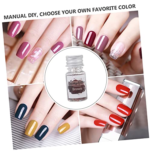 FRCOLOR 12 Glitter Powder Flash Suit Face Glitter Stickers Nail Sets Sparkly Fingertip Decal Sparkle Nail Sequin The Pet Brown Sequins Accessory Manicure Sticker Nail Shining Pieces