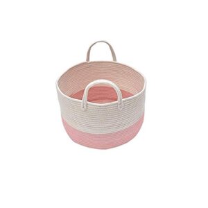 tbgfpo large cotton rope basket storage with handles - grey woven toy storage basket for laundry hamper, diapers, nursery, toys, towels (color : d)
