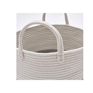 TBGFPO Large Cotton Rope Basket Storage with Handles - Grey Woven Toy Storage Basket for Laundry Hamper, Diapers, Nursery, Toys, Towels (Color : D)