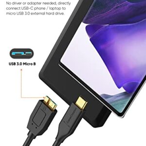 CableCreation USB C Hard Drive Cable 1FT, 10Gbps Data Transfer Speed, USB C to Micro B Male Cable, Compatible with Seagate, WD, Toshiba, Samsung External Hard Drive and More - Black