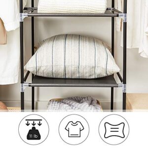 SONGMICS Portable Clothes Closet, Non-Woven Fabric Wardrobe with 2 Hanging Rods, 9 Shelves, Storage Organizer, Black URYG12H