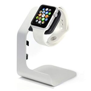 tranesca watch charger stand holder dock for series 8/7 / 6/5 / 4/3 / 2/1/ se (38mm / 40mm / 41mm / 42mm / 44mm / 45mm) - silver grey - must have watch accessories