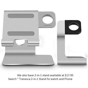 Tranesca Watch Charger Stand Holder Dock for Series 8/7 / 6/5 / 4/3 / 2/1/ SE (38mm / 40mm / 41mm / 42mm / 44mm / 45mm) - Silver Grey - Must Have Watch Accessories