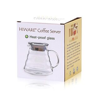 Hiware 600ml Coffee Server, Standard Glass Coffee Carafe, Coffee Pot, Clear