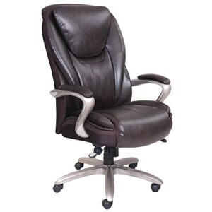 serta® smart layers™ hensley big & tall ergonomic bonded leather high-back chair, roasted chestnut/satin nickel