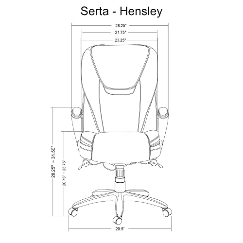 Serta® Smart Layers™ Hensley Big & Tall Ergonomic Bonded Leather High-Back Chair, Roasted Chestnut/Satin Nickel