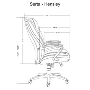 Serta® Smart Layers™ Hensley Big & Tall Ergonomic Bonded Leather High-Back Chair, Roasted Chestnut/Satin Nickel