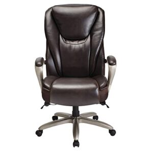 Serta® Smart Layers™ Hensley Big & Tall Ergonomic Bonded Leather High-Back Chair, Roasted Chestnut/Satin Nickel