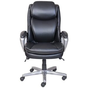 Serta® Smart Layers™ AIR Arlington Executive Chair, Leather, Black/Pewter