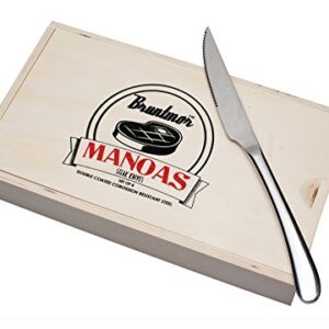 Bruntmor, ALBA Gourmet Stainless Steel 8-piece Steak Knife set with Full Tang Blades, Wooden Gift Box