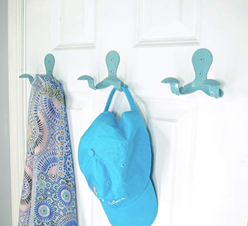 SmartHook ColorZ Garment Friendly Double Coat Hook (2 Pack, Pastel Blue)