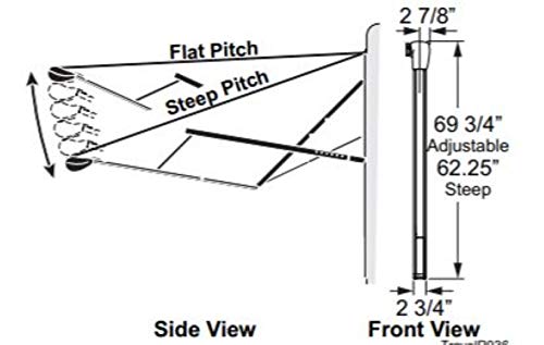 Carefree R001643BLK Awning Arm Assembly, 8 feet Length x 8 feet Extension , Black , Standard