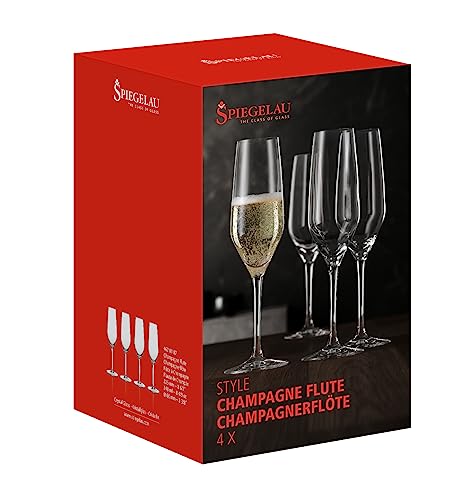 Spiegelau Style Sparkling Wine Glasses (Set of 4), Clear