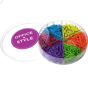 Office Style 28 mm Colored Paper Clips, 480-Pieces, Mixed, Medium (A1-28MM480PCSCLRPC)