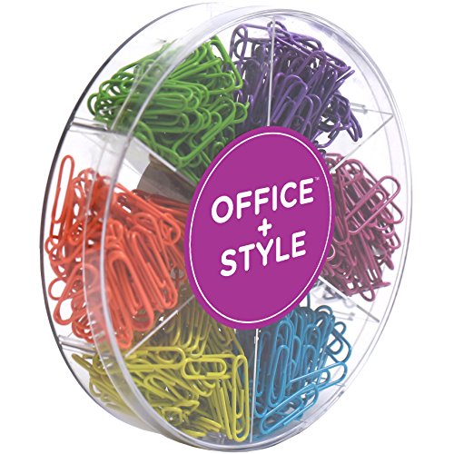 Office Style 28 mm Colored Paper Clips, 480-Pieces, Mixed, Medium (A1-28MM480PCSCLRPC)