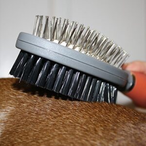 GoPets Professional Double Sided Pin & Bristle Brush for Dogs & Cats Grooming Comb Cleans Pets Shedding & Dirt for Short Medium or Long Hair