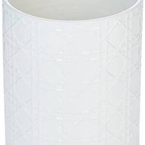 Kassatex ARN-WB Rattan Wastebin, White