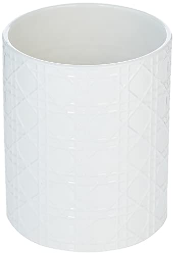 Kassatex ARN-WB Rattan Wastebin, White