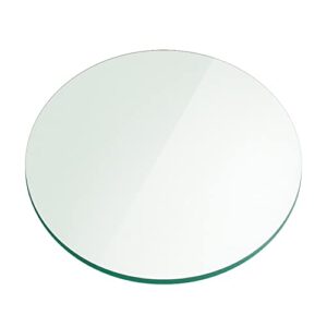 fab glass and mirror 42" inch round 1/4 inch thick flat polished tempered glass table top, 42 inch, clear