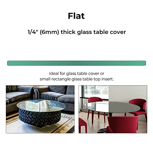 Fab Glass and Mirror 42" Inch Round 1/4 Inch Thick Flat Polished Tempered Glass Table Top, 42 Inch, Clear