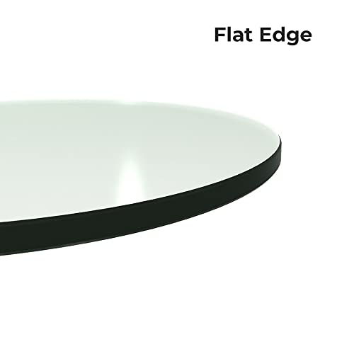 Fab Glass and Mirror 42" Inch Round 1/4 Inch Thick Flat Polished Tempered Glass Table Top, 42 Inch, Clear