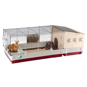 Krolik Extra-Large Rabbit Cage w/ Wood Hutch Extension Rabbit Cage Includes All Accessories and Measures 55.9L x 23.62W x 19.68H and Includes ALL Accessories