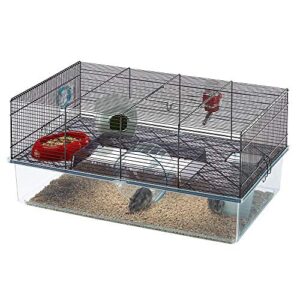 Favola Large Hamster Cage Includes Free Water Bottle, Exercise Wheel, Food Dish & Hamster Hide-Out Measures 23.6L x 14.4W x 11.8H-Inches & Includes 1-Year Manufacturer's Warranty
