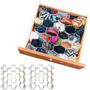 evelots 2 pack dresser drawer organizer-divider-sock-belt-scarf-underwear-56 slots total