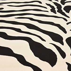 Unique Loom Wildlife Collection Animal Inspired with Zebra Design Area Rug, 9 ft x 12 ft, Ivory/Black