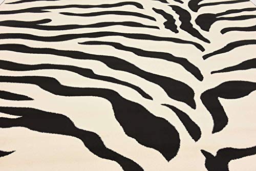 Unique Loom Wildlife Collection Animal Inspired with Zebra Design Area Rug, 9 ft x 12 ft, Ivory/Black