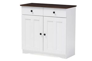 baxton studio dr 883400-white/wenge cabinet, white/dark brown