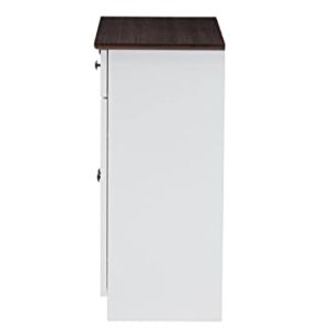 Baxton Studio DR 883400-White/Wenge Cabinet, White/Dark Brown