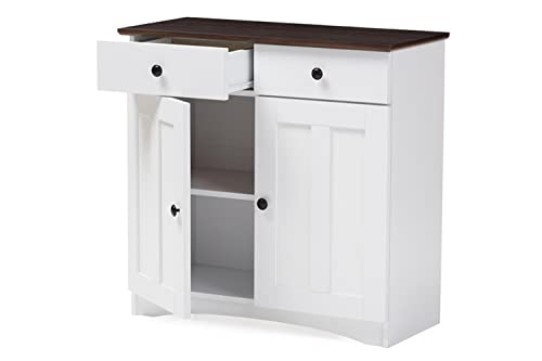 Baxton Studio DR 883400-White/Wenge Cabinet, White/Dark Brown