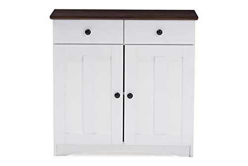 Baxton Studio DR 883400-White/Wenge Cabinet, White/Dark Brown