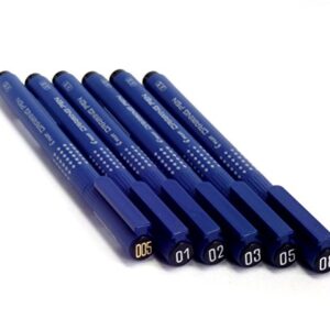 Pilot Drawing Pens, Pack of 6 Assorted Tip Sizes (0.05mm-0.8mm) , Black Ink (Japan Import)