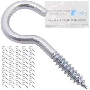 shells 50pcs silver color zinc plated 1.28 inches metal cup hooks round end screw hooks self-tapping screws hooks